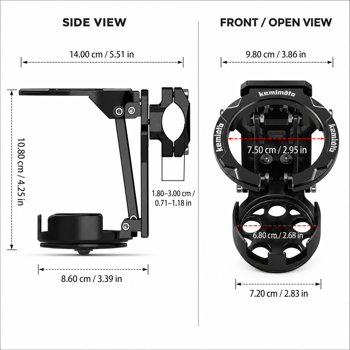 BikerZonez MotoFold™ CNC Bottle Holder