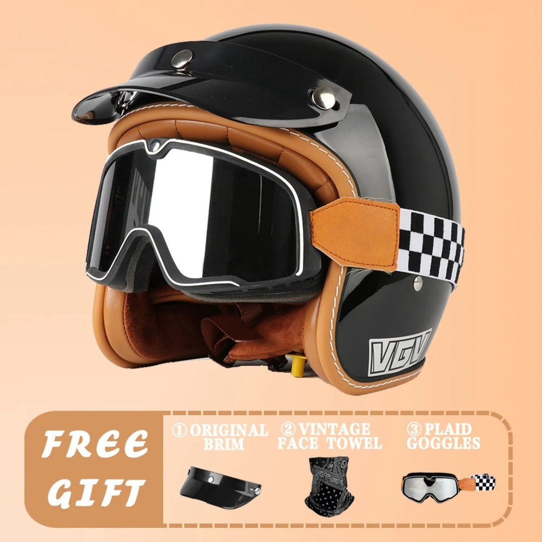EchoRetro Classic Open Face Helmet – DOT/ECE Approved