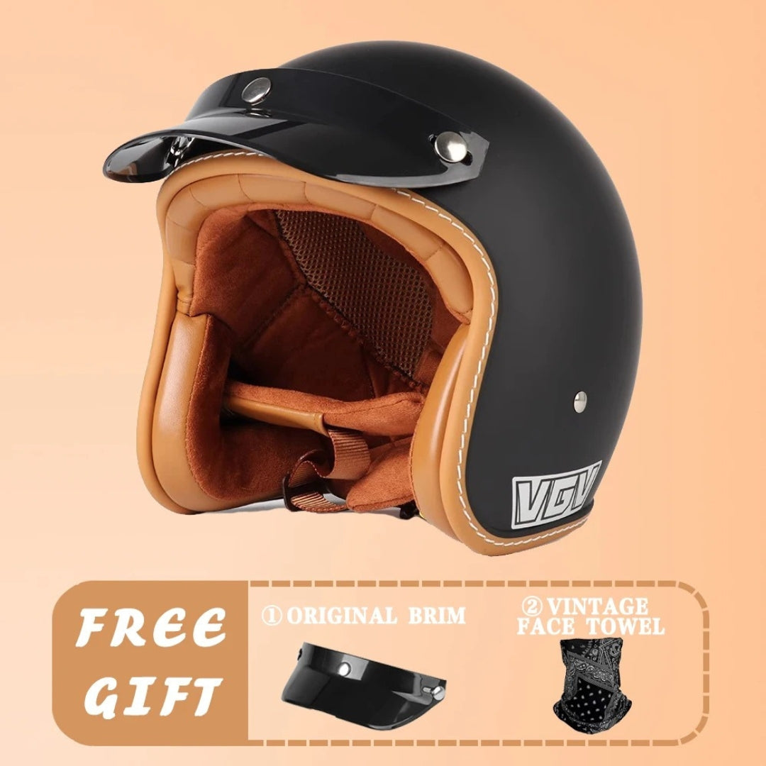 EchoRetro Classic Open Face Helmet – DOT/ECE Approved