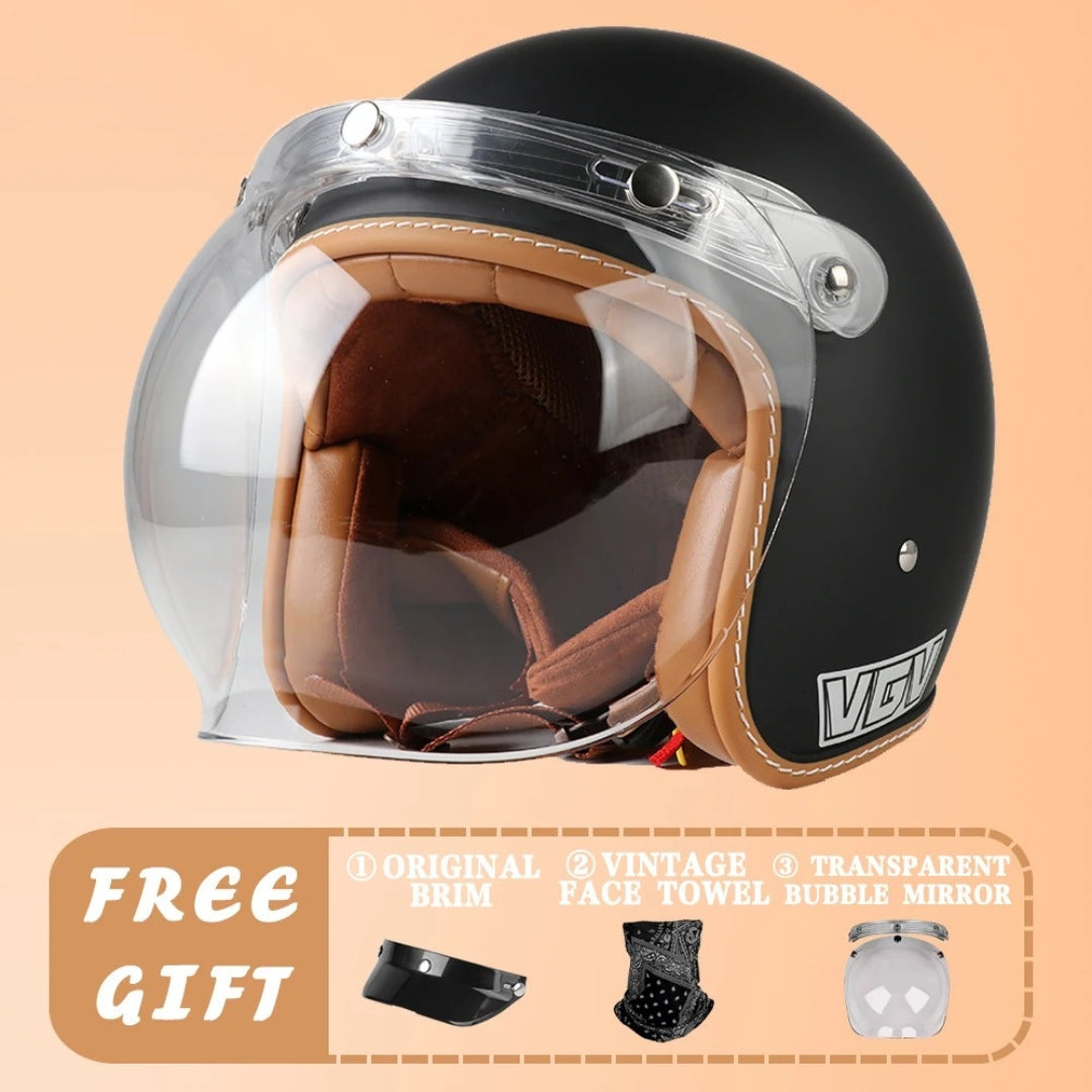 EchoRetro Classic Open Face Helmet – DOT/ECE Approved
