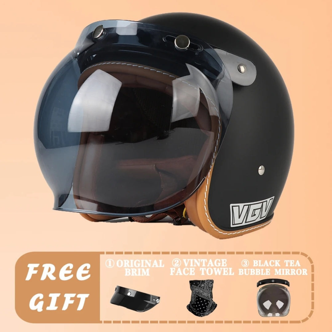 EchoRetro Classic Open Face Helmet – DOT/ECE Approved