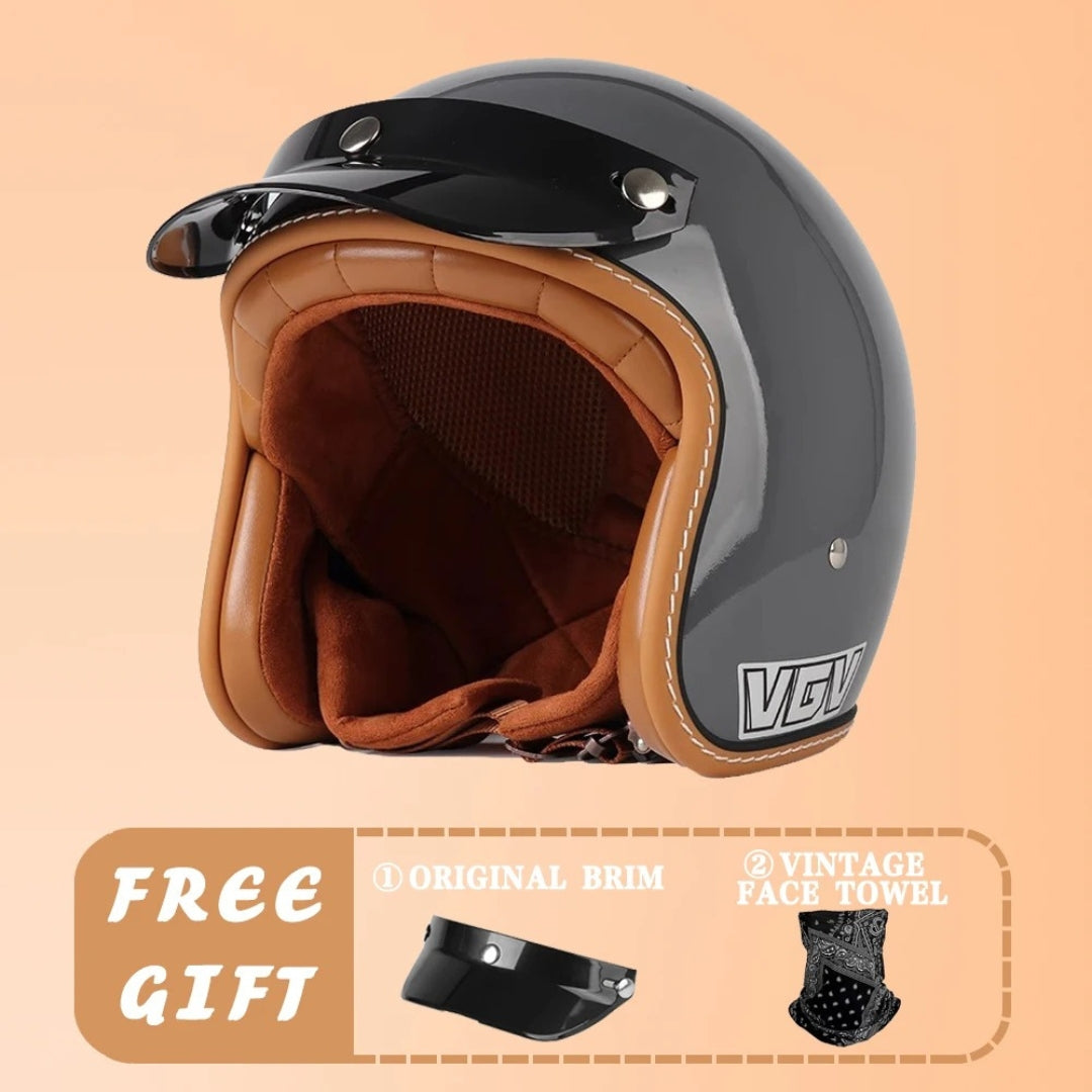 EchoRetro Classic Open Face Helmet – DOT/ECE Approved