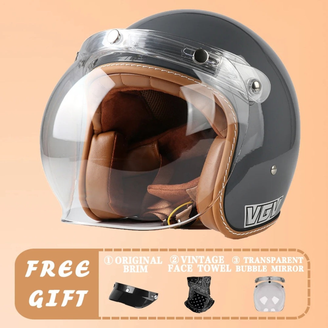 EchoRetro Classic Open Face Helmet – DOT/ECE Approved