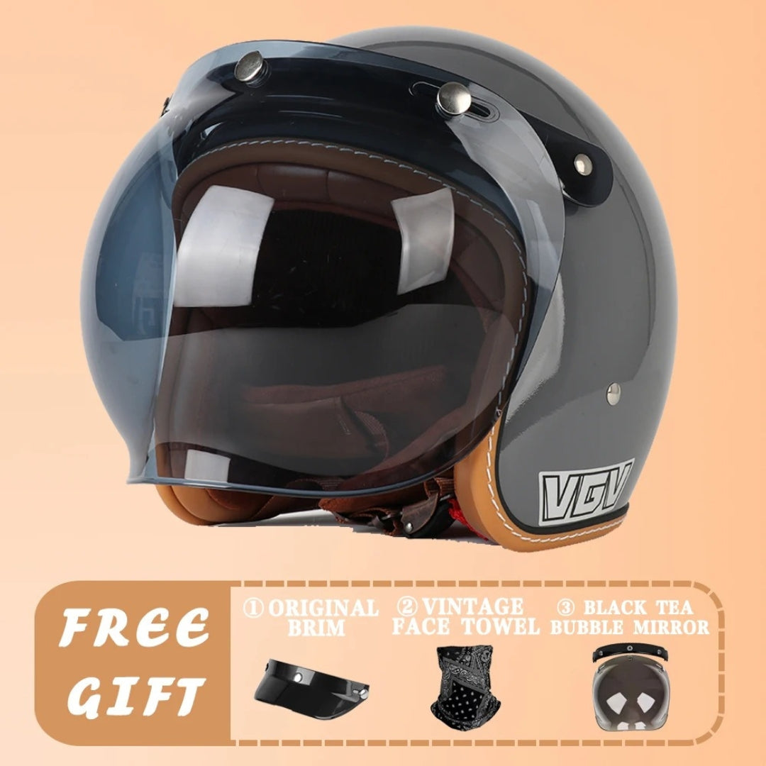 EchoRetro Classic Open Face Helmet – DOT/ECE Approved