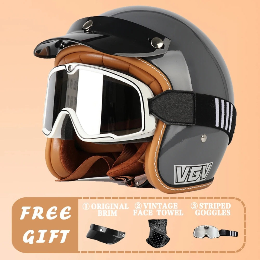EchoRetro Classic Open Face Helmet – DOT/ECE Approved