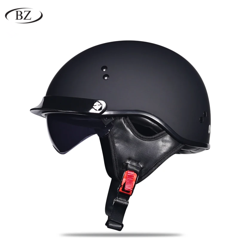 Retro Half Motorcycle Helmet – DOT & ECE Approved – BikerZoneZ