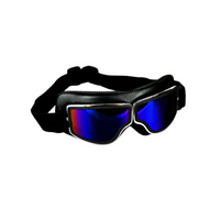 Black Leather - Blue Lens