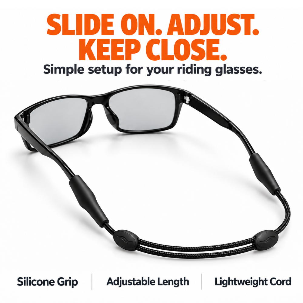 BikerZoneZ Adjustable-Length Riding Glasses Strap