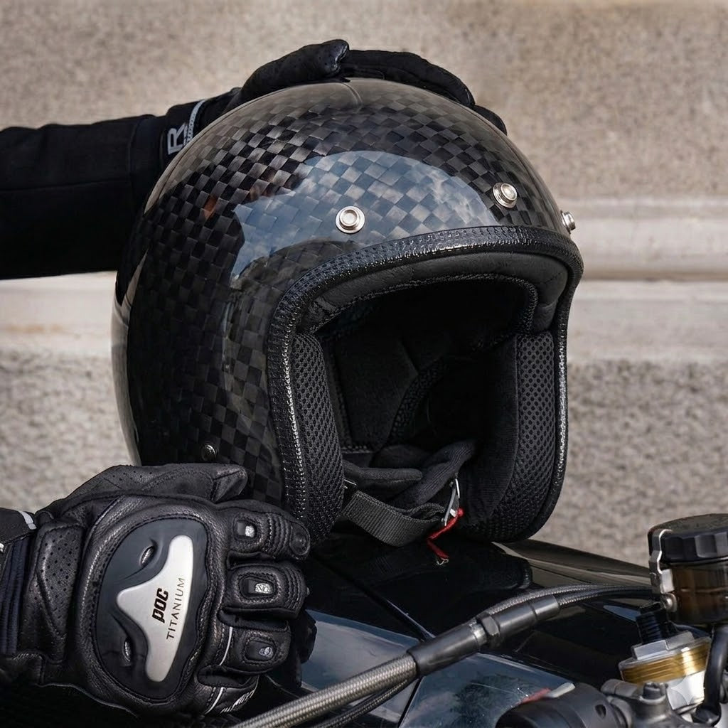 The Street King Carbon Open-Face Helmet – DOT & ECE Approved