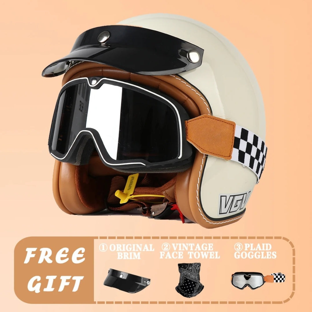 EchoRetro Classic Open Face Helmet – DOT/ECE Approved