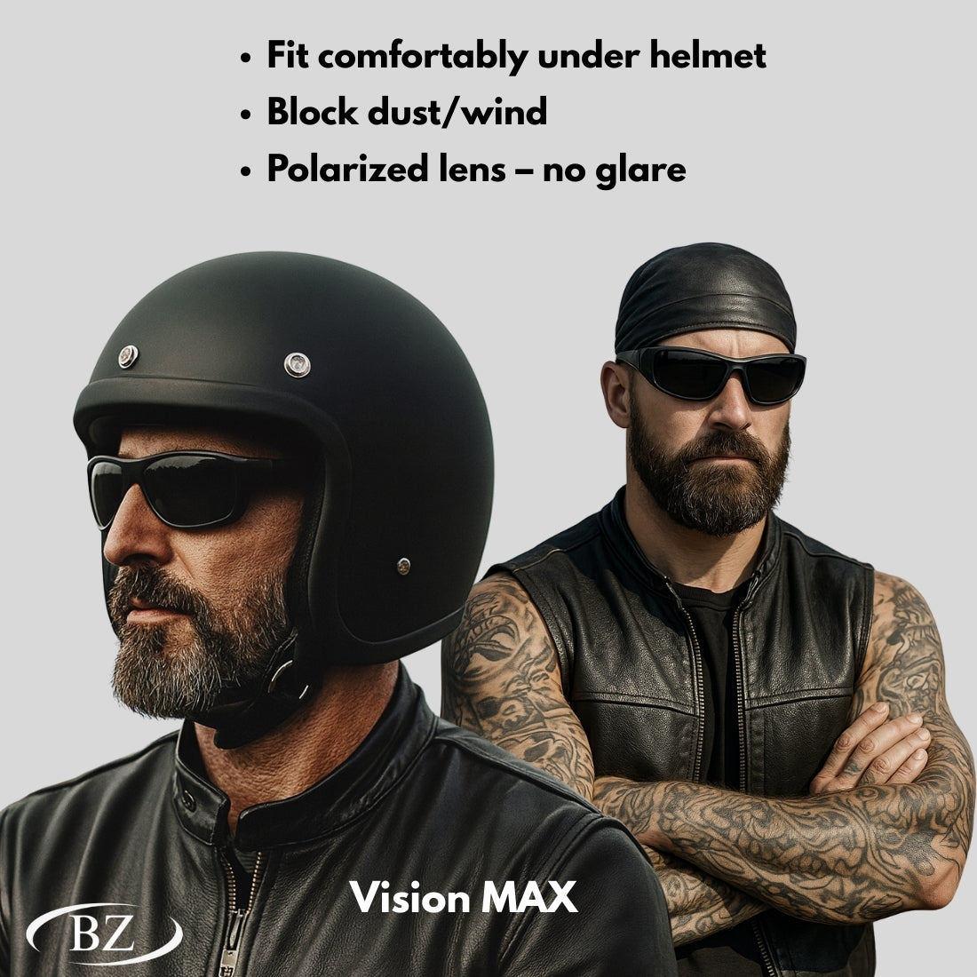 BikerZoneZ Polarized Sunglasses | Includes 4 Lens Colors