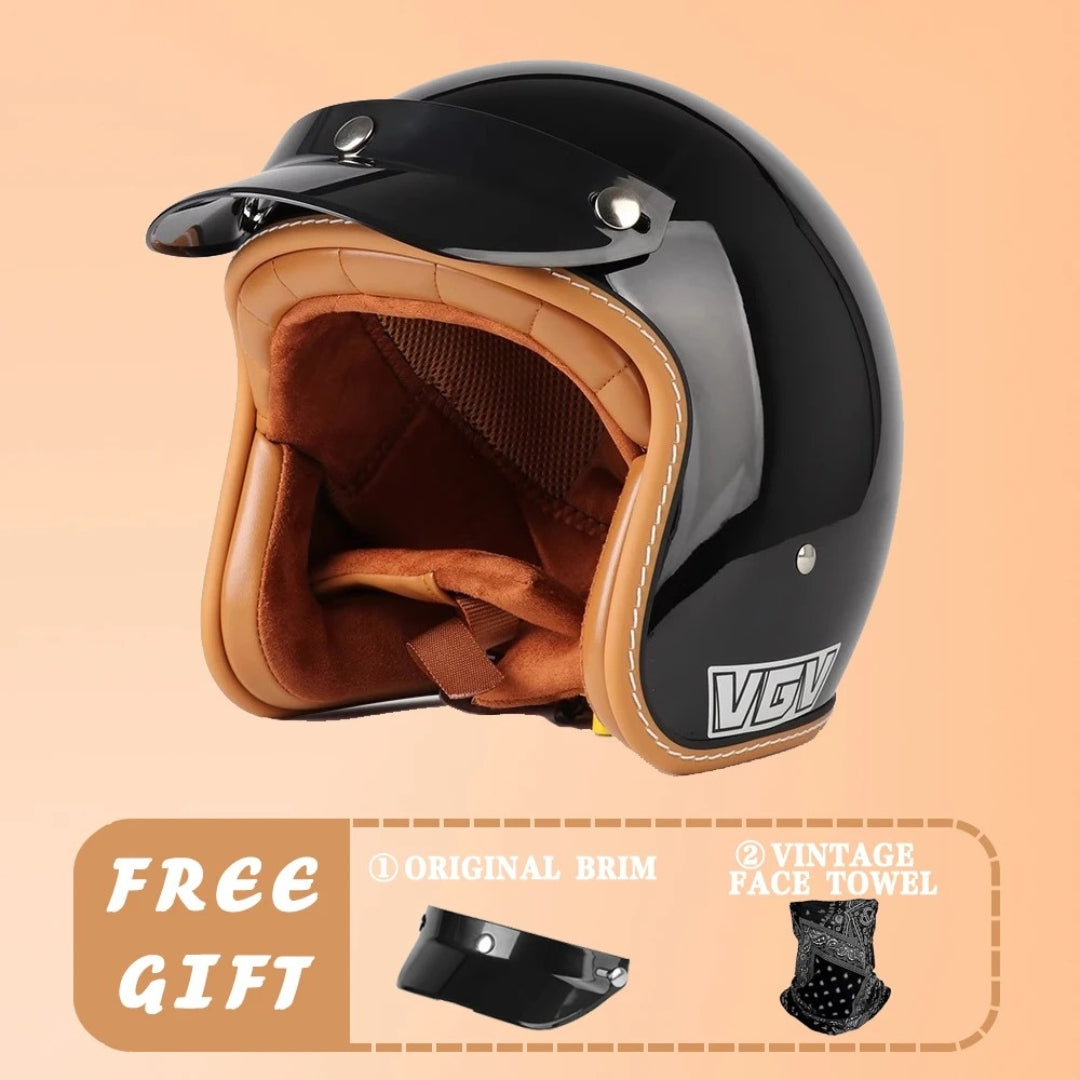 EchoRetro Classic Open Face Helmet – DOT/ECE Approved