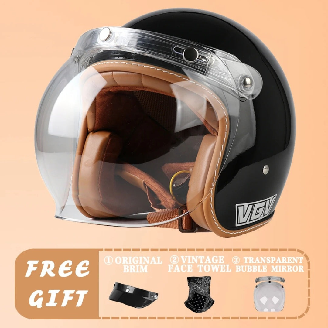 EchoRetro Classic Open Face Helmet – DOT/ECE Approved