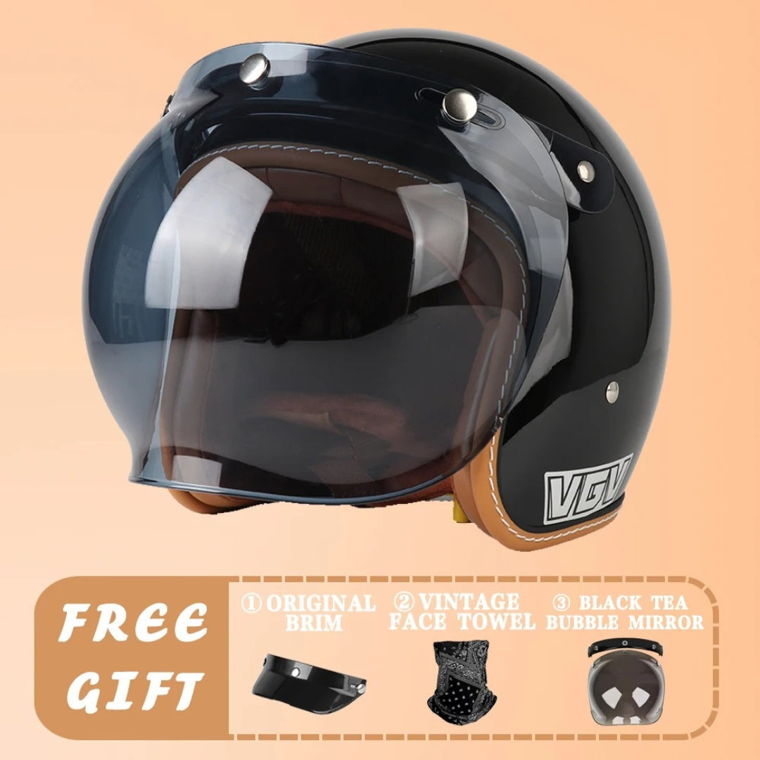 EchoRetro Classic Open Face Helmet – DOT/ECE Approved