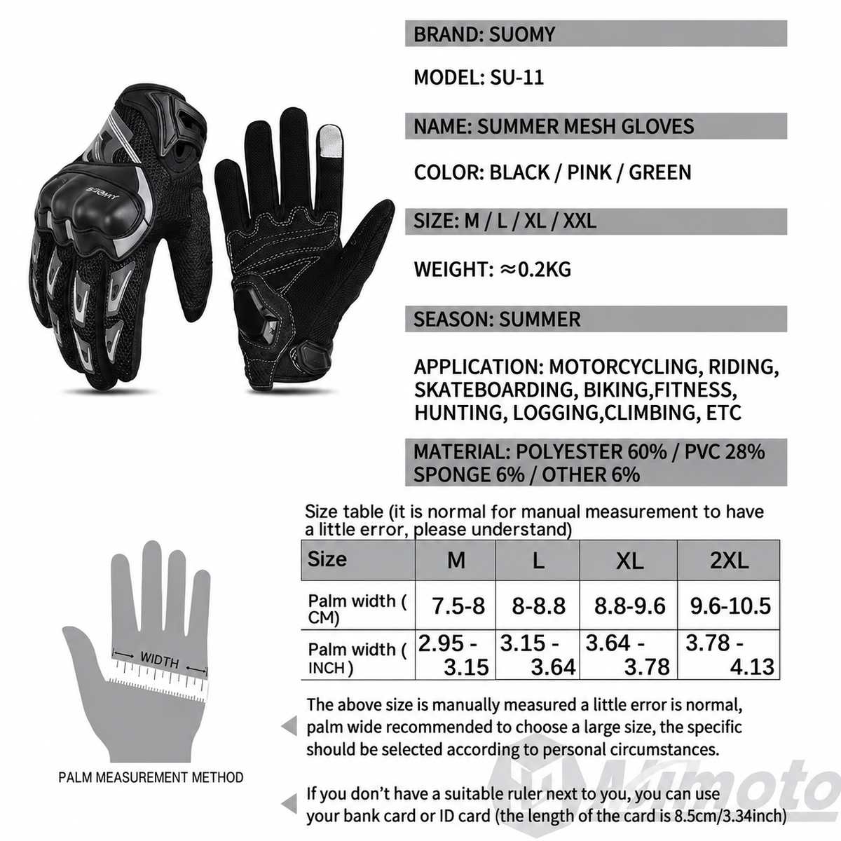 BikerZoneZ™ Summer Breathable Touch Screen Motorcycle Gloves - Hard-Shell Protection