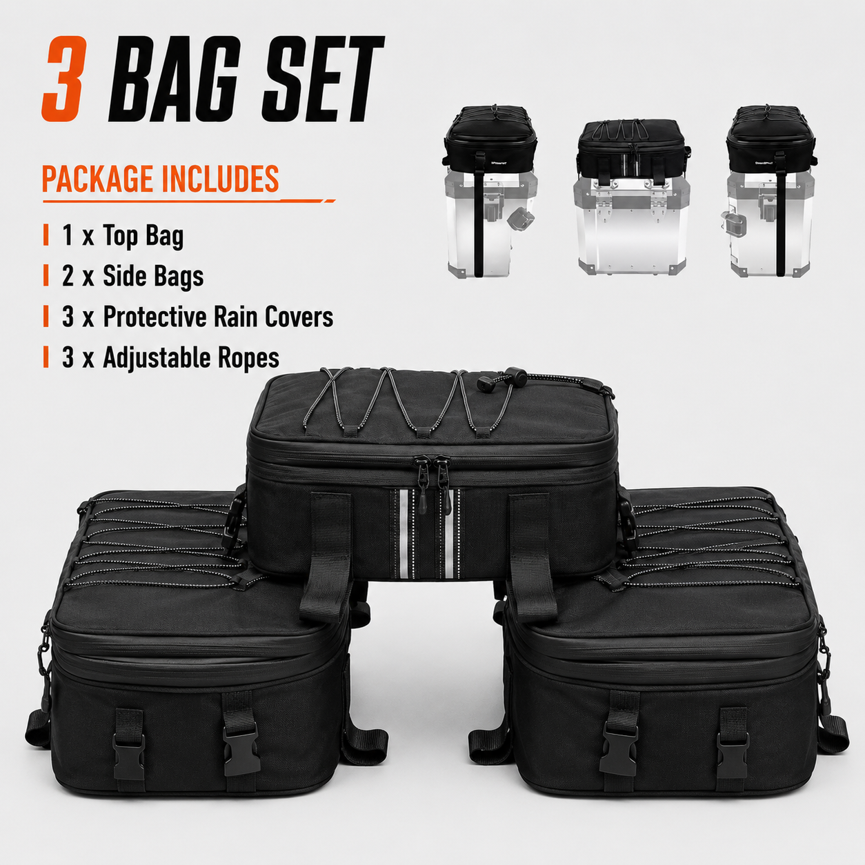 BikerZonez Expandable Pannier Lid Bag System for BMW Motorcycles