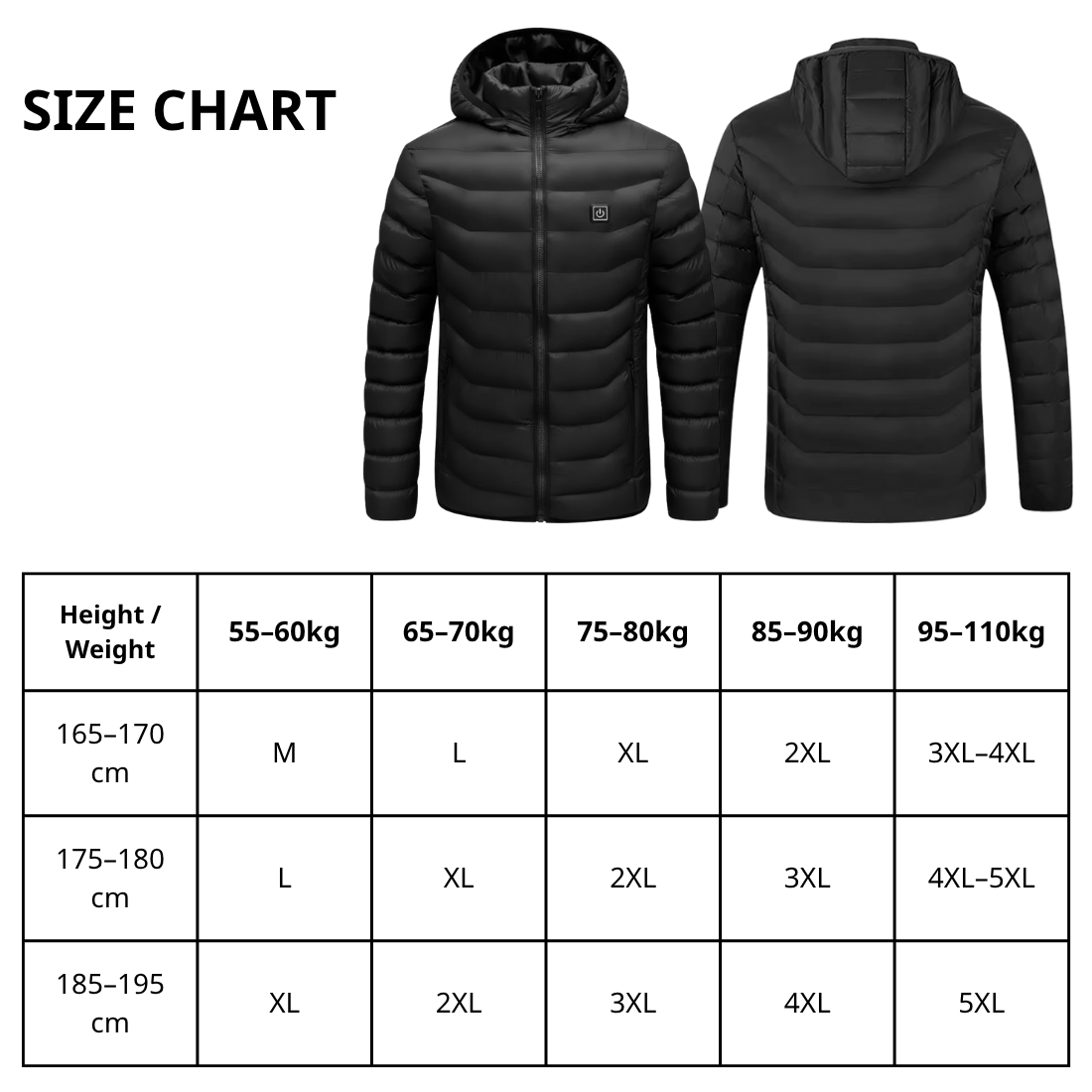 Thermal Heated Puffer Jacket – Waterproof & Windproof