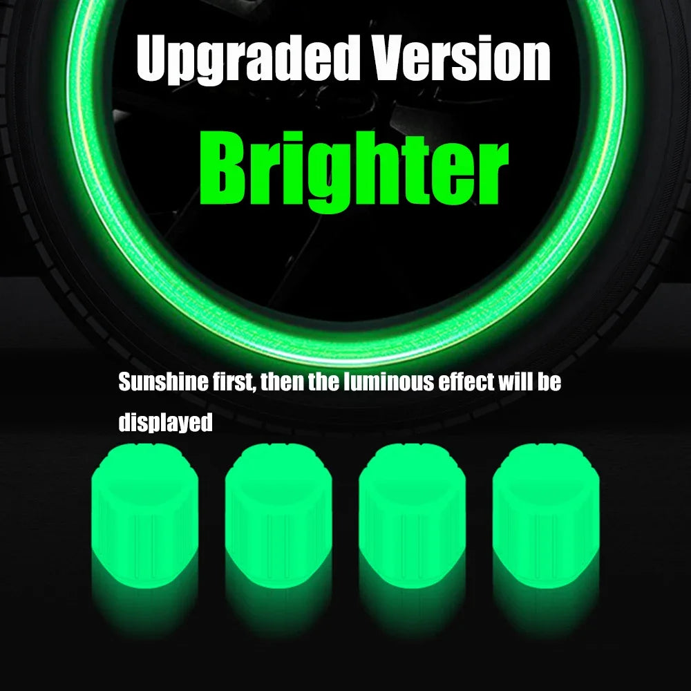 4PCS Luminous Valve Stem Caps