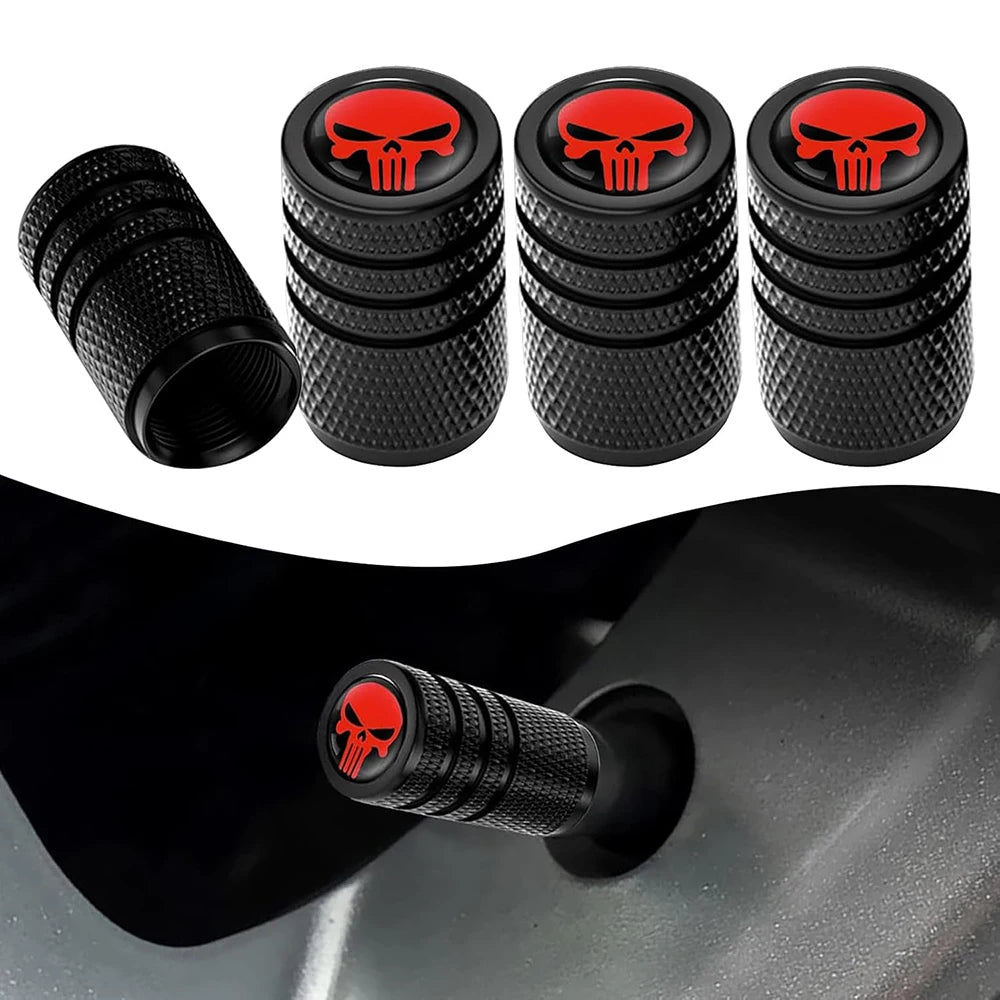4PCS Skull Valve Stem Caps