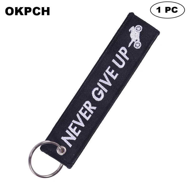 Never Give Up - Motorcycle Keychain
