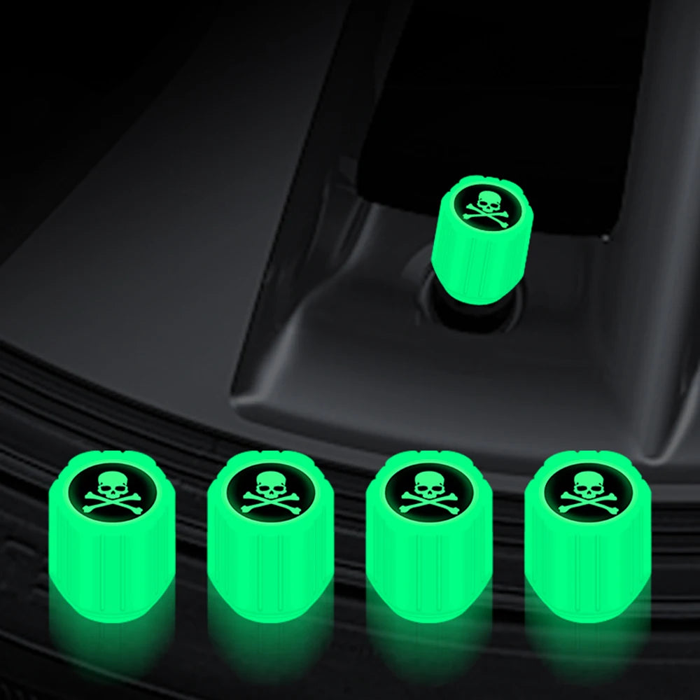 4PCS Luminous Valve Stem Caps