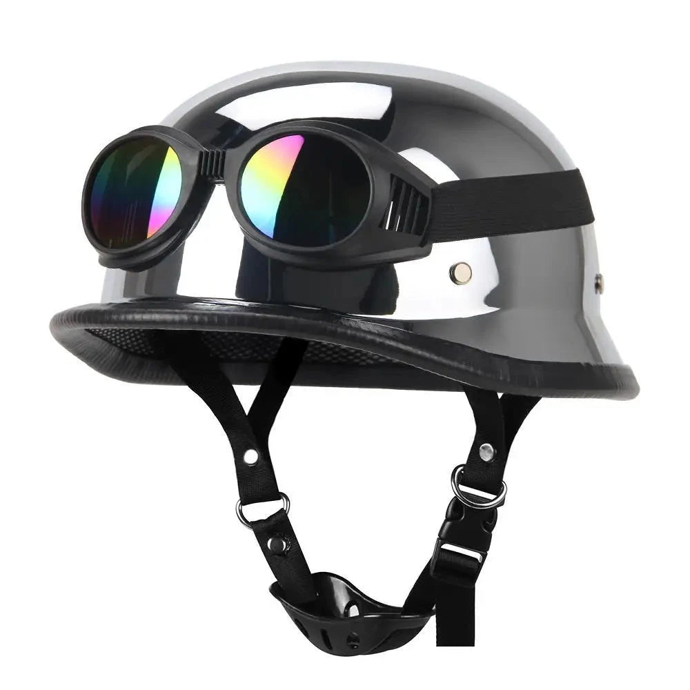 dot certified half motorcycle helmet DOT Certification Half Helmet Retro Motorcycle – BikerZoneZ