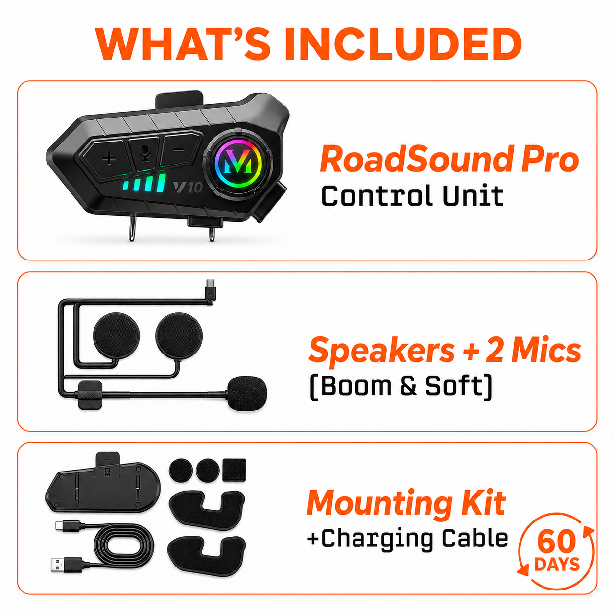 BikerZoneZ RoadSound Pro Helmet Intercom