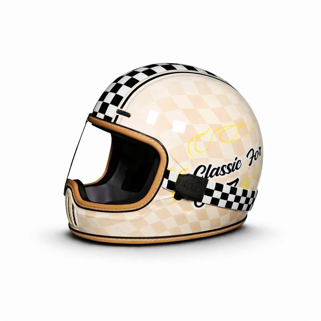 ヘルメット rintyon ORZ-729 Retro Full-Face Helmet - DOT & ECE Approved – BikerZoneZ