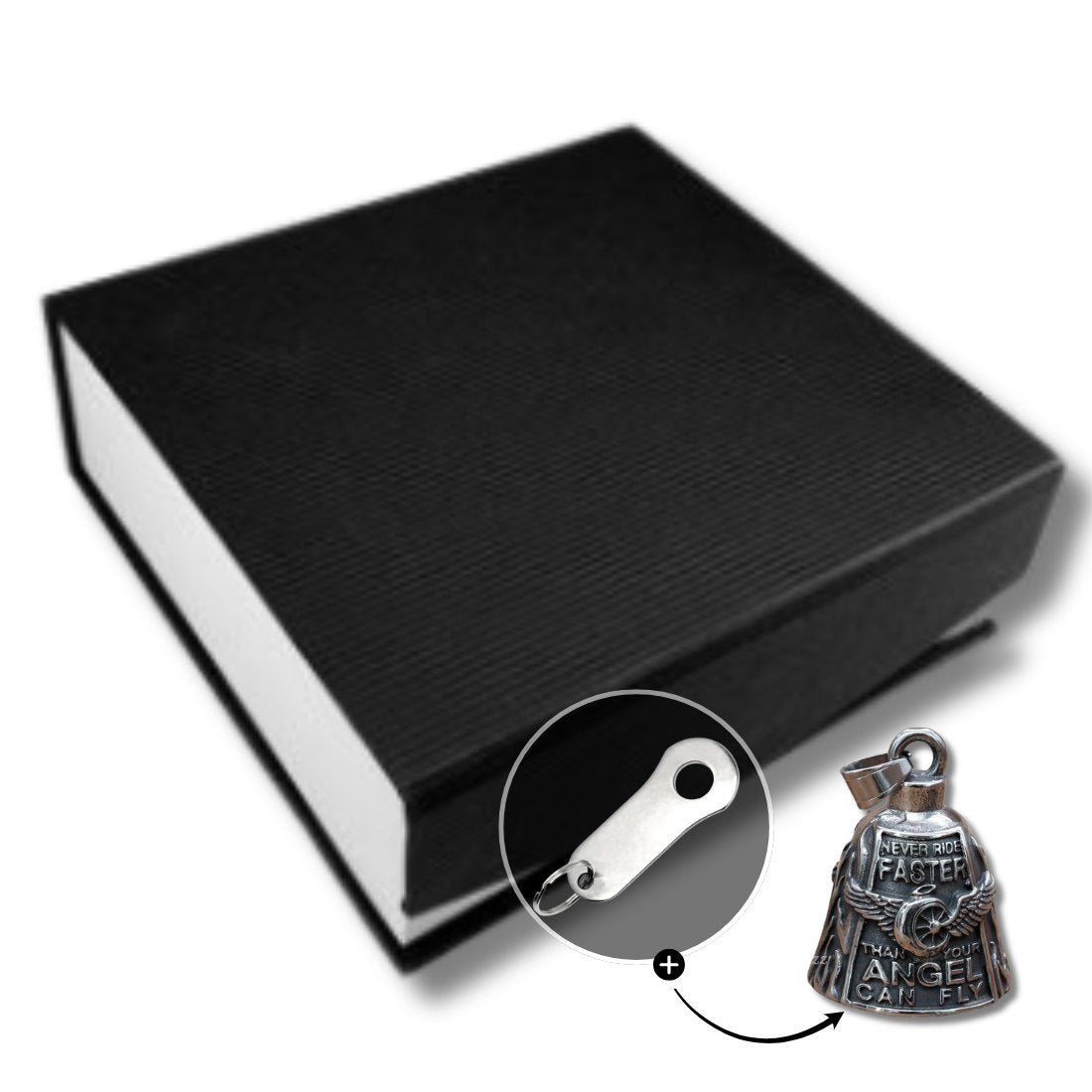 Motorcycle Bell Angel Wing "Never Ride Faster Than Your Angel Can Fly"