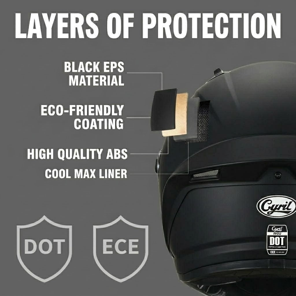 Cyril FF352 RiderX Full Face Helmet - DOT & ECE Approved
