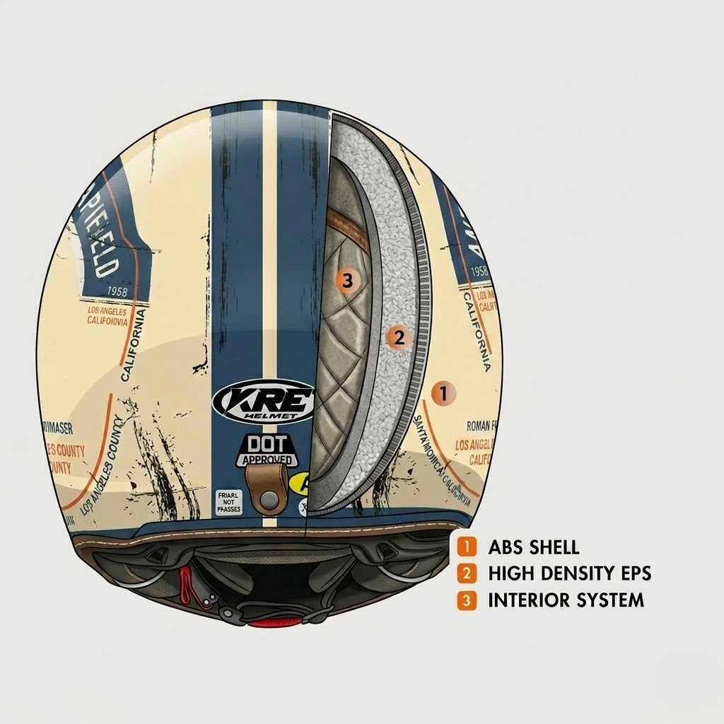 Low Profile Retro Open Face Helmet – DOT Approved
