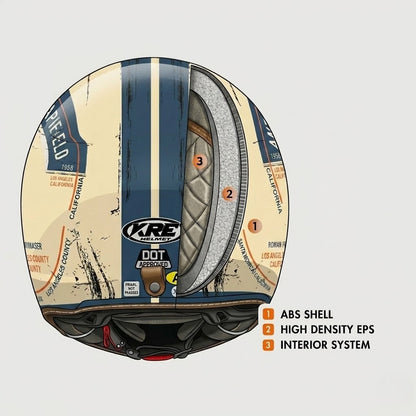 Low Profile Retro Open Face Helmet – DOT Approved