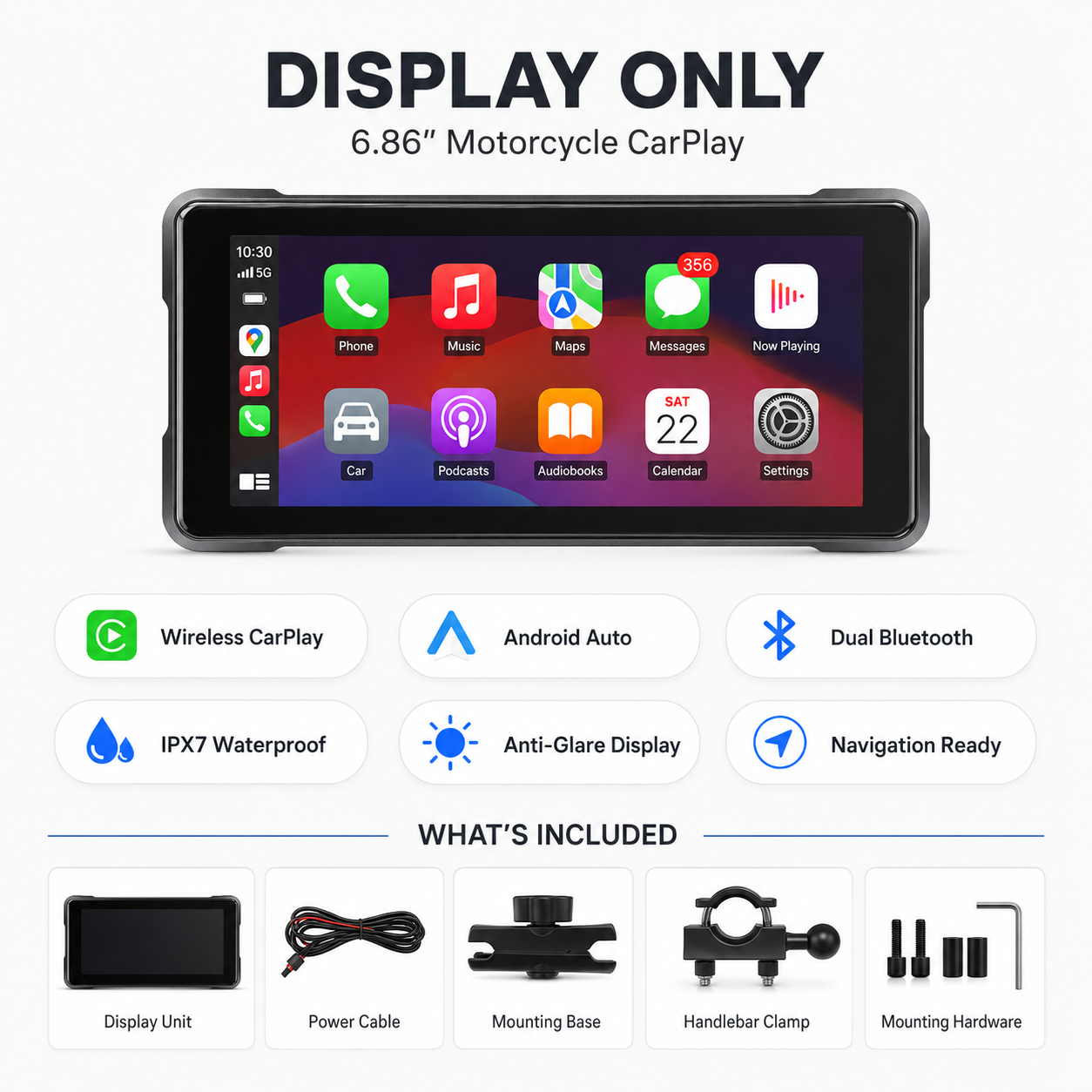 BikerZonez 6.86” Motorcycle CarPlay