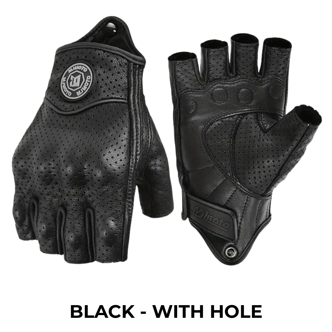 Motorcycle Half Finger Leather Gloves