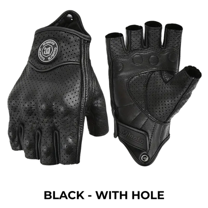 Motorcycle Half Finger Leather Gloves