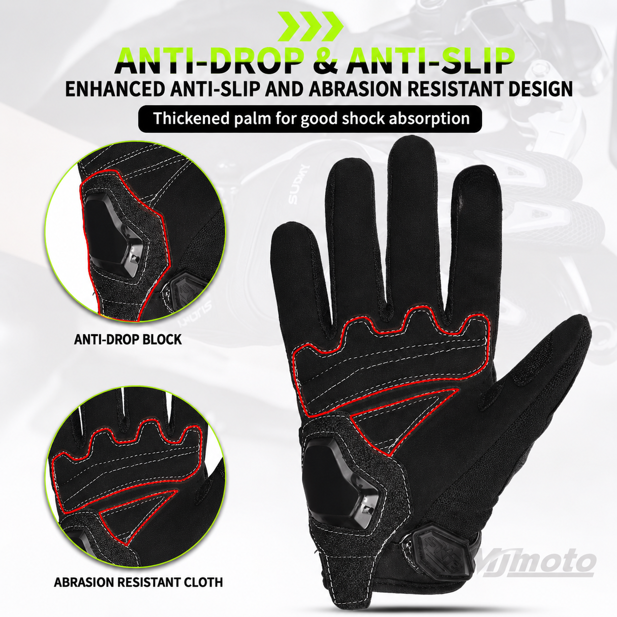 BikerZoneZ™ Summer Breathable Touch Screen Motorcycle Gloves - Hard-Shell Protection