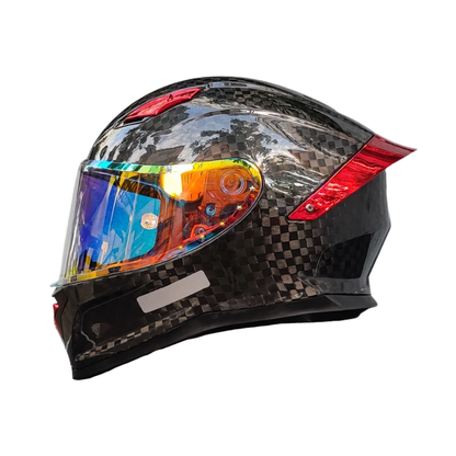 Carbon Fiber Full Face Motorcycle Helmet - DOT Approved