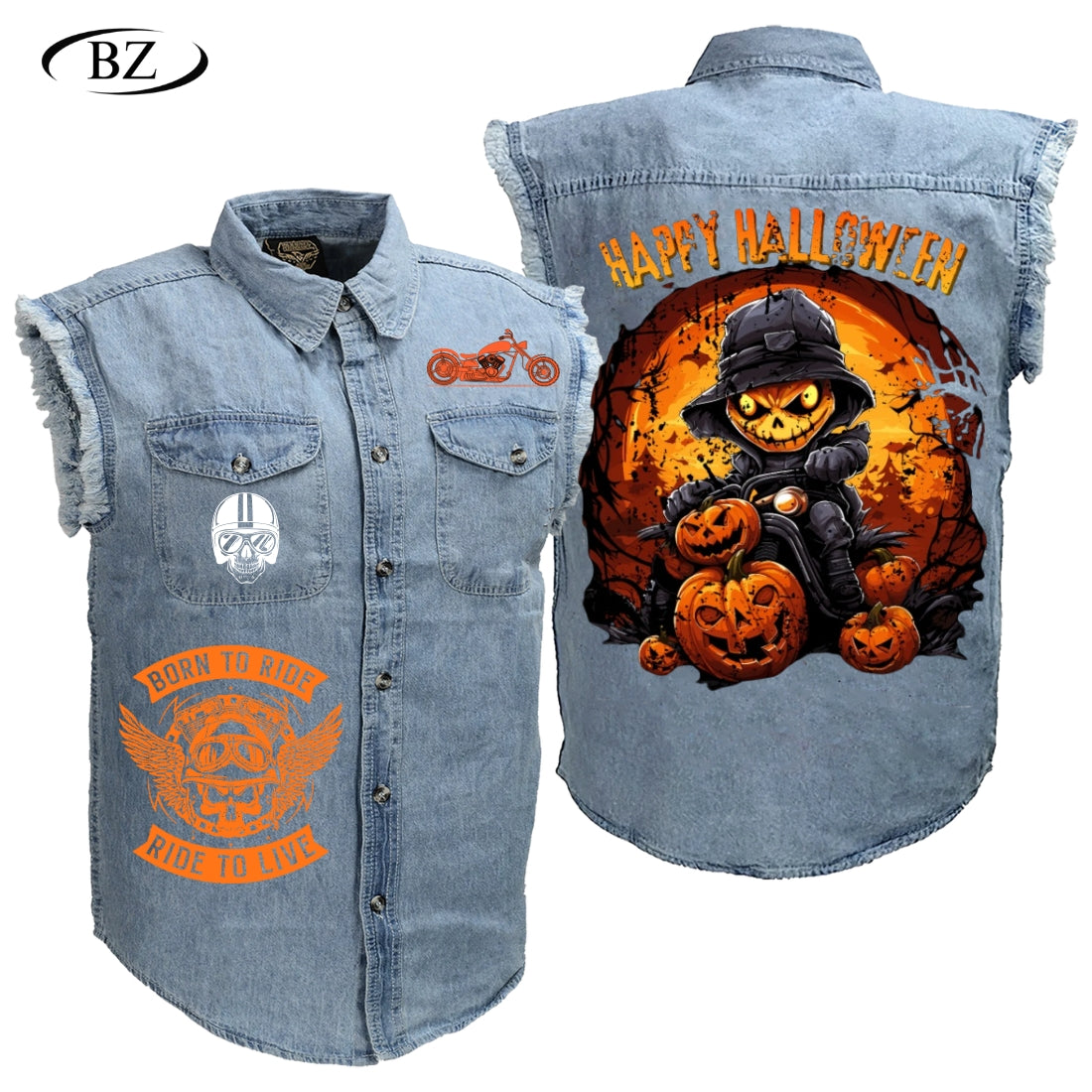 BikerZoneZ Sleeveless Denim Jacket