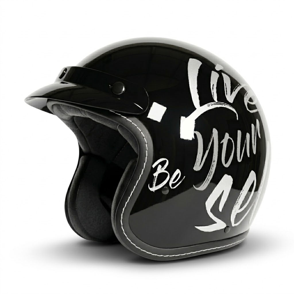 Vintage Open Face Motorcycle Helmet – All-Season Comfort & Protection