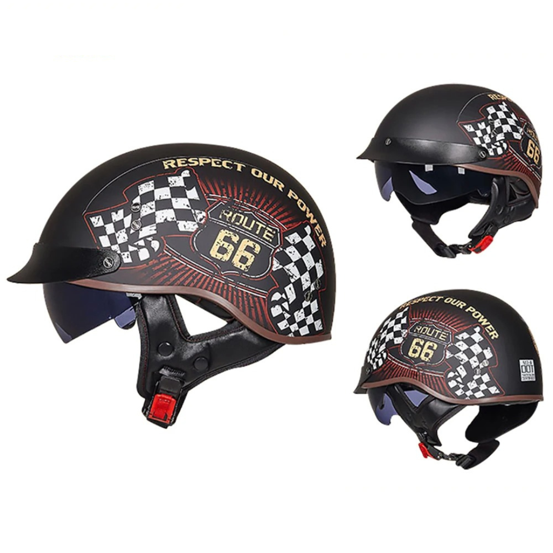 Old School Open Face Biker Helmet – DOT Certified