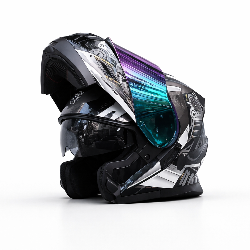 ORZ-162 Full Face Flip-Up Helmet – DOT & ECE Certified