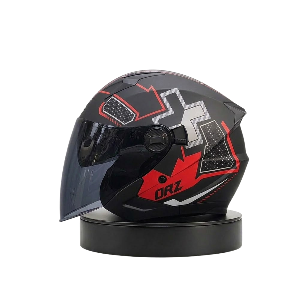 ORZ Premium Open-Face Helmet – Dual Visor Performance Edition