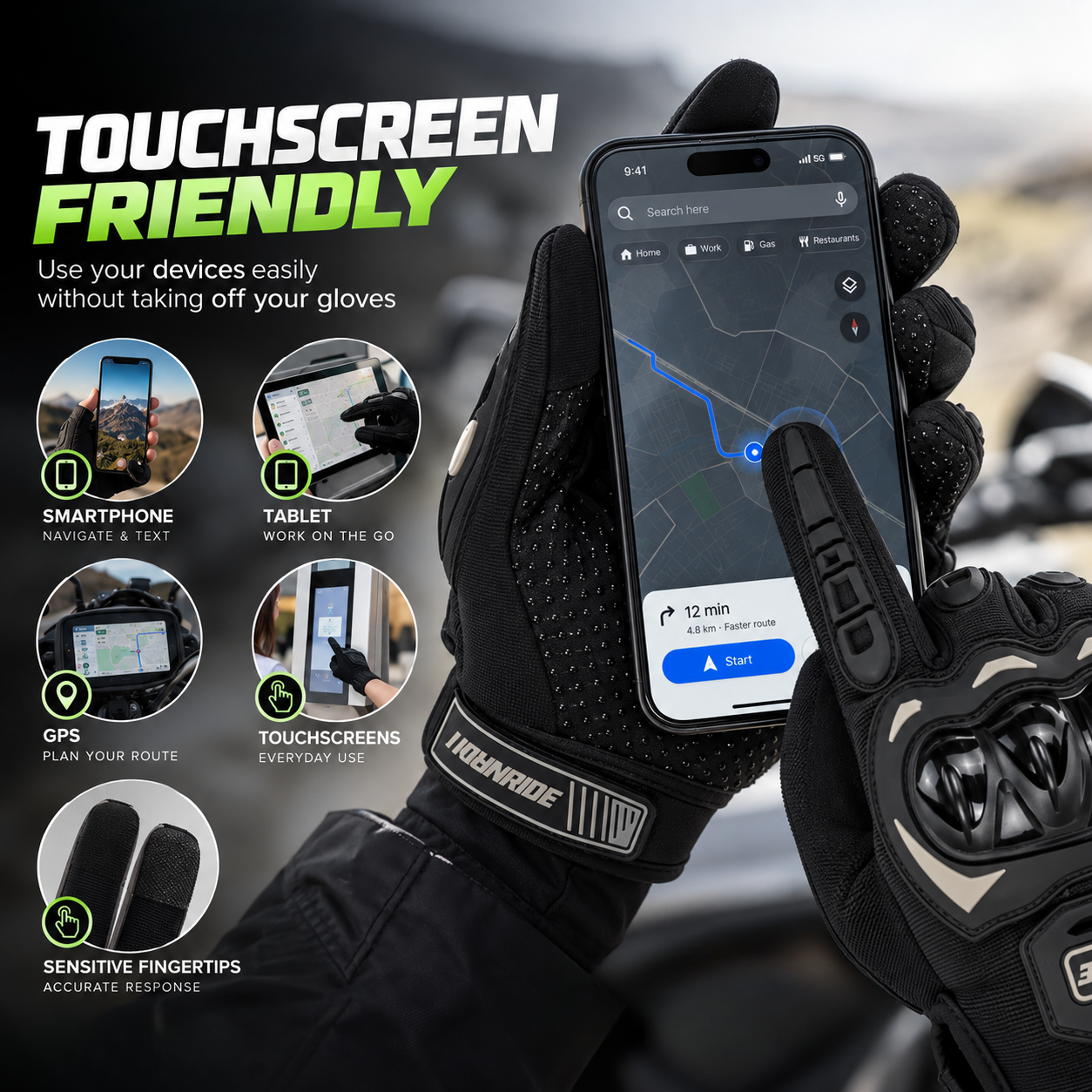 Summer Breathable Touch Screen Gloves