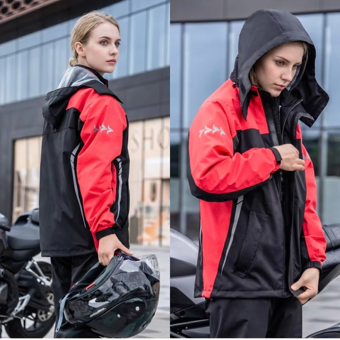 Motorcycle Rain Suit for Riders (Jacket + Pants) – Waterproof, Windproof & Breathable