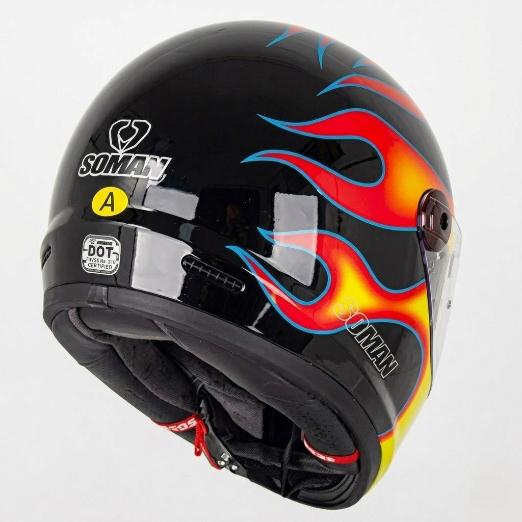 SOMAN Vintage Rider Fullface Helmet - DOT Certified