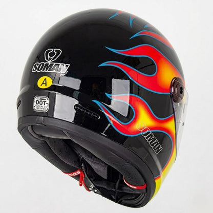SOMAN Vintage Rider Fullface Helmet - DOT Certified