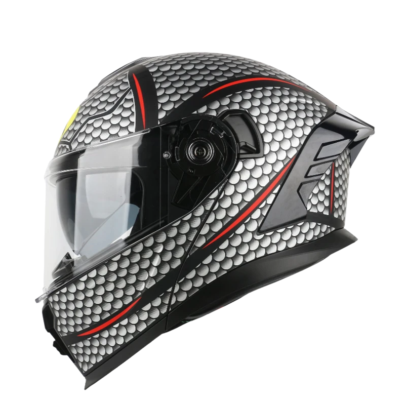 BikerZoneZ Flip-Up Motorcycle Helmet - DOT Certification