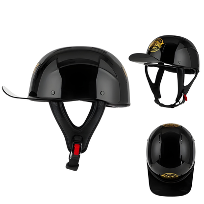 Retro Biker Half Helmet – Lightweight Skull Cap for Cruiser Riders