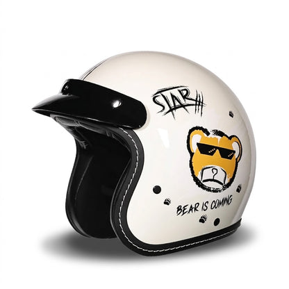 Vintage Open Face Motorcycle Helmet – All-Season Comfort & Protection