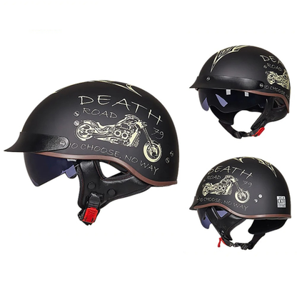 Old School Open Face Biker Helmet – DOT Certified